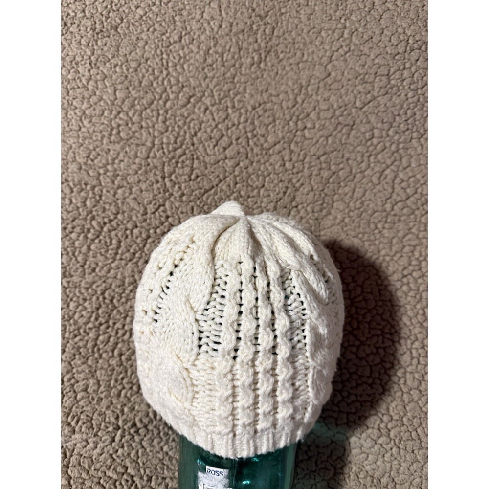 Women's The North Face Fleece Lined Cream Knit Beanie - One Size - Picture 4 of 9